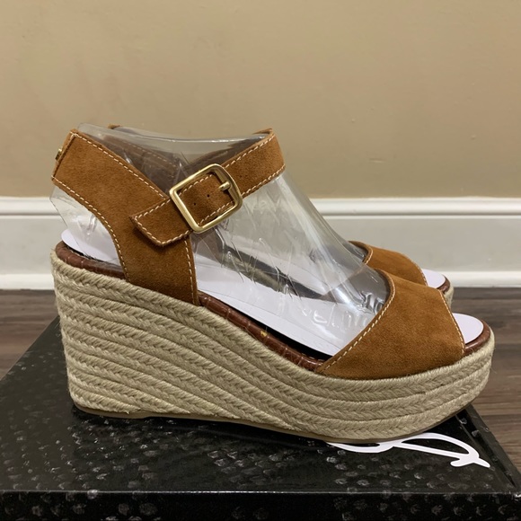 Sam Edelman Brown & Tan Dimitree Espadrille Wedge Sandals Size 10 - Picture 8 of 12
